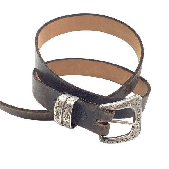 Native American Handcrafted Ladies Black Leather Belt Buckle Baileywicke John 01 main image 14